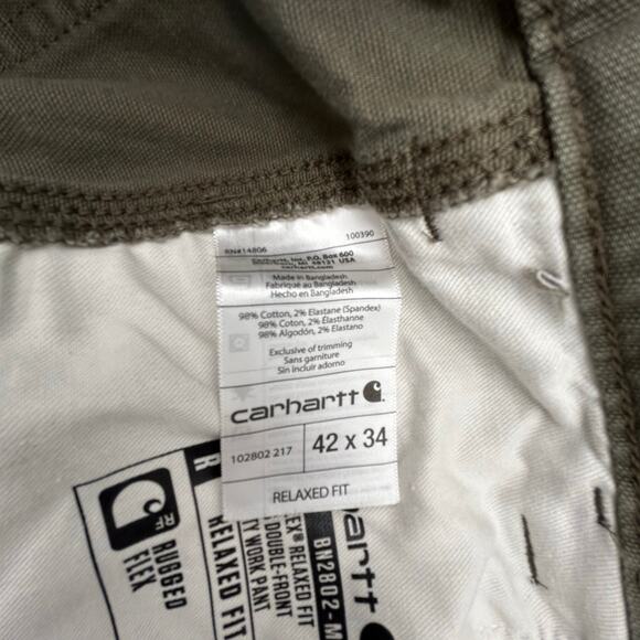 Carhartt Jeans Men 42x34 Rugged Flex Relaxed Fit Double Knee Canvas Utility Pant - Picture 9 of 11